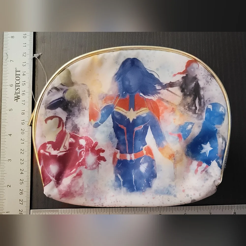 Super Hero makeup Travel case carry bag Captain Marvel America Iron Man